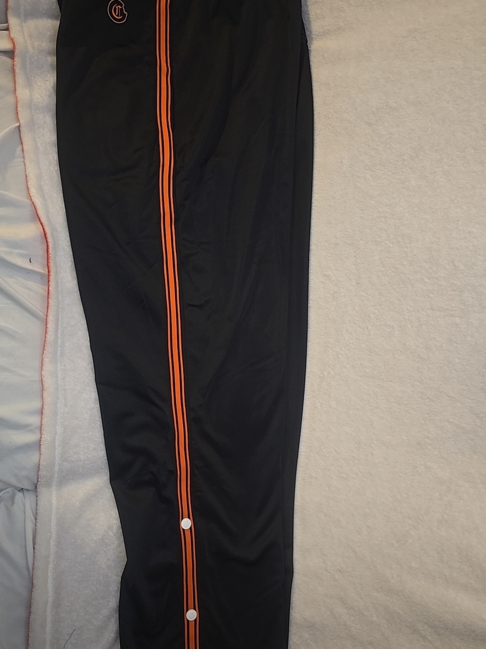 Cookies Track Pants Black with Orange Stripes